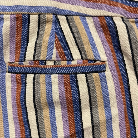 Loft The Riviera Short Linen Cotton Blend Striped in Pastel Size 14 - Picture 4 of 7